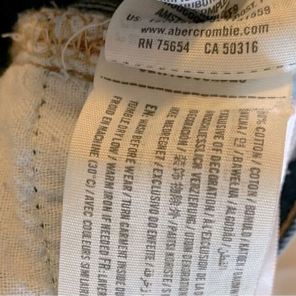 Abercrombie & Fitch Jeans No Stretch Straight Leg Button Up 28x30 - Picture 9 of 9